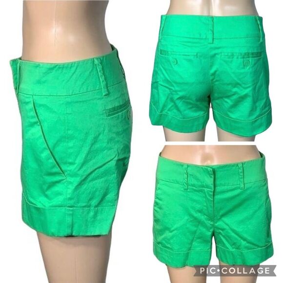 New York & Company Pants - New York and Co Womens Dress Shorts Cuffed Bright Green Summer Lightweight Sz 0